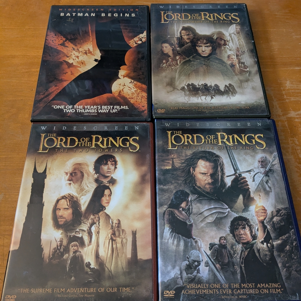 DVD Lot 4 Lord Of The Rings Trilogy Batman Begins